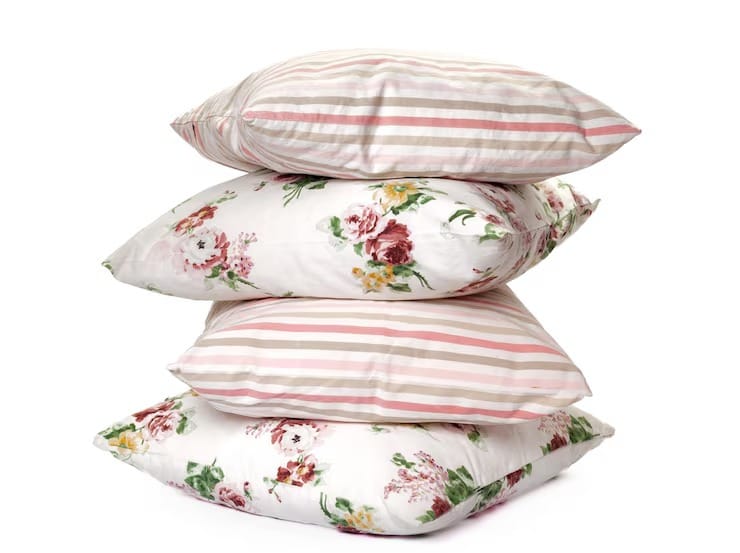 Pillows white background