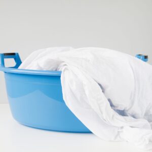 Front view full laundry basket